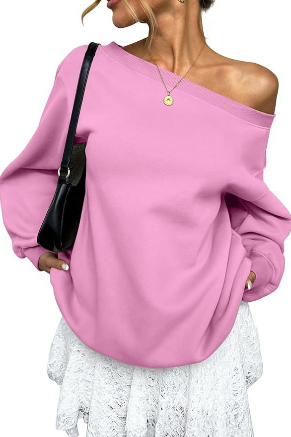 Solid Color Long Sleeved Loose Hoodie