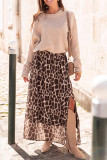 Elastic High Waisted Leopard Print Skirt