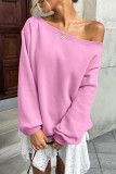 Solid Color Long Sleeved Loose Hoodie