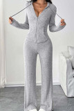 Hooded Top Wide Leg Pants Two-piece Set