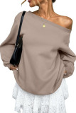 Solid Color Long Sleeved Loose Hoodie