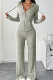 Hooded Top Wide Leg Pants Two-piece Set