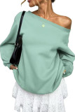 Solid Color Long Sleeved Loose Hoodie
