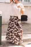 Elastic High Waisted Leopard Print Skirt
