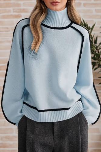 Half High Neck Long Sleeved Sweater