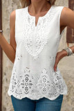 Embroidered Lace V-neck Sleeveless Vest