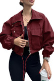 Solid Color Zipper Windbreaker Cardigan Jacket