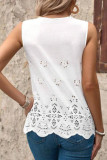Embroidered Lace V-neck Sleeveless Vest