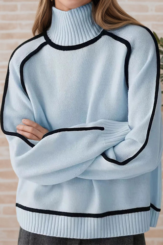 Half High Neck Long Sleeved Sweater