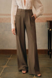 High Waisted Straight Leg Suit Pants