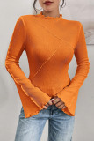 Solid Color Trumpet Long Sleeved Shirt