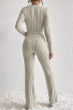 Long Sleeved Shirt Wide Leg Pants Two-piece Set