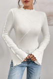 Solid Color Trumpet Long Sleeved Shirt