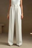 High Waisted Straight Leg Suit Pants