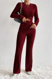 Long Sleeved Shirt Wide Leg Pants Two-piece Set