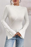 Solid Color Trumpet Long Sleeved Shirt