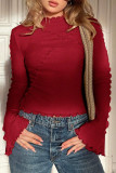 Solid Color Trumpet Long Sleeved Shirt