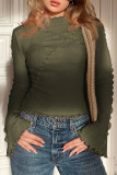 Solid Color Trumpet Long Sleeved Shirt