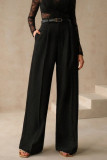 High Waisted Straight Leg Suit Pants