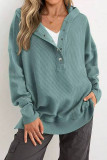 Solid Color Loose Long Sleeved Hooded Sweatshirt