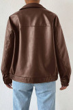 PU Leather Retro Motorcycle Long Sleeve Jacket