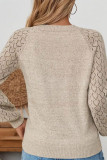 V-neck Hollowed Out Long Sleeved Sweater