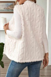 Plush Solid Color Sleeveless Cardigan Vest