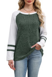 Round Neck Long Sleeved Knitted Sweater