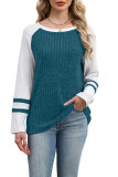 Round Neck Long Sleeved Knitted Sweater