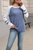 Round Neck Long Sleeved Knitted Sweater