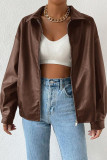 PU Leather Retro Motorcycle Long Sleeve Jacket