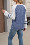 Round Neck Long Sleeved Knitted Sweater
