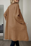 Solid Color Long Sleeved Knitted Cardigan Windbreaker