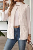 Plush Solid Color Sleeveless Cardigan Vest