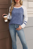 Round Neck Long Sleeved Knitted Sweater