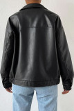 PU Leather Retro Motorcycle Long Sleeve Jacket