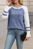 Round Neck Long Sleeved Knitted Sweater