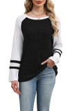 Round Neck Long Sleeved Knitted Sweater