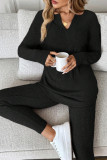 Solid Color Loose Long Sleeved Pants Two-piece Set