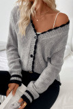 Long Sleeved Knitted Cardigan Sweater