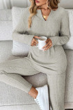Solid Color Loose Long Sleeved Pants Two-piece Set