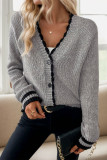Long Sleeved Knitted Cardigan Sweater