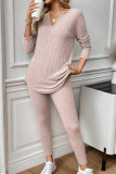 Solid Color Loose Long Sleeved Pants Two-piece Set