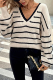 Butterfly Condensation Back Striped Sweater