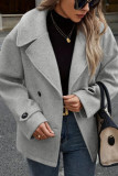Suit Collar Solid Color Cardigan Woolen Jacket
