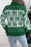 Christmas Snowflake Print High Neck Sweater