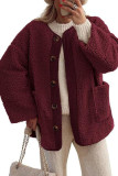 Lamb Wool Long Sleeved Cardigan Jacket