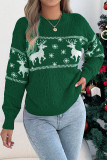 Christmas Deer Lantern Long Sleeved Sweater