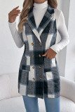 Checkered Print Lapel Sleeveless Vest