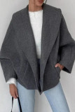 Lapel Long Sleeved Woolen Cardigan Jacket